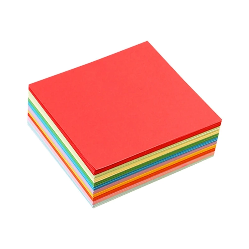 100 Sheets Colorful Paper DIY Square Paper Double-Sided Folding Paper for Kids Development