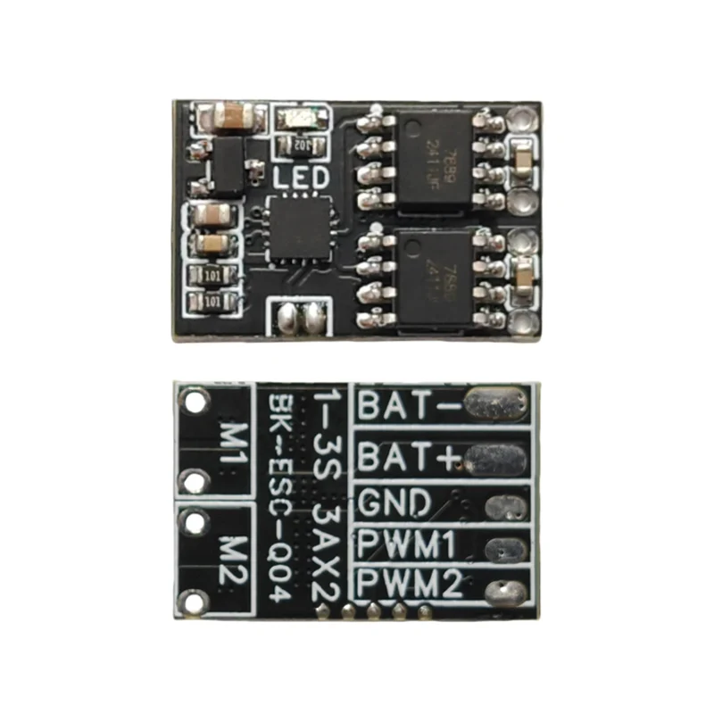 Regolatore di velocità elettronico bidirezionale spazzolato ESC 1-3S 3A/5A bidirezionale con indicatore luminoso a LED per parti di veicoli