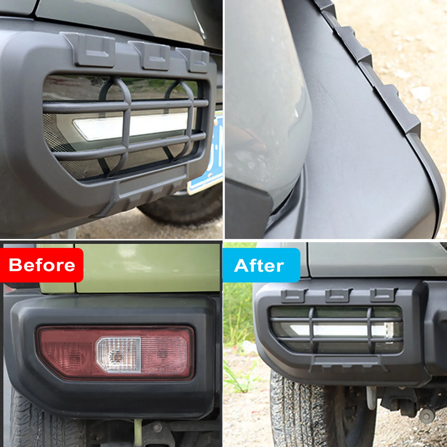 2Pcs For Suzuki Jimny JB64 Sierra JB74W 2019-2023 Modified Rear Taillight Protective Cover Car Rear Fog Light Cover Accessories
