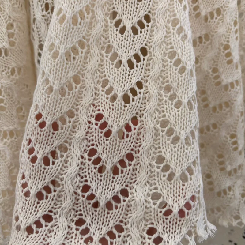 Solid Knit Hollow Out Mesh Fabric for DIY Sewing Handmade Dress Cardigan Jacket Garment Accessories Clothing Fashion Cloth - view 4