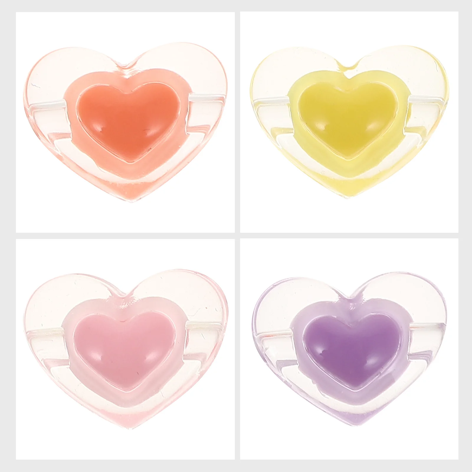 

100Pcs Loose Heart Shape Beads Acrylic DIY Jewelry Making Craft Spacer Charms Beads Spacer Bead DIY Heart Shape Bead