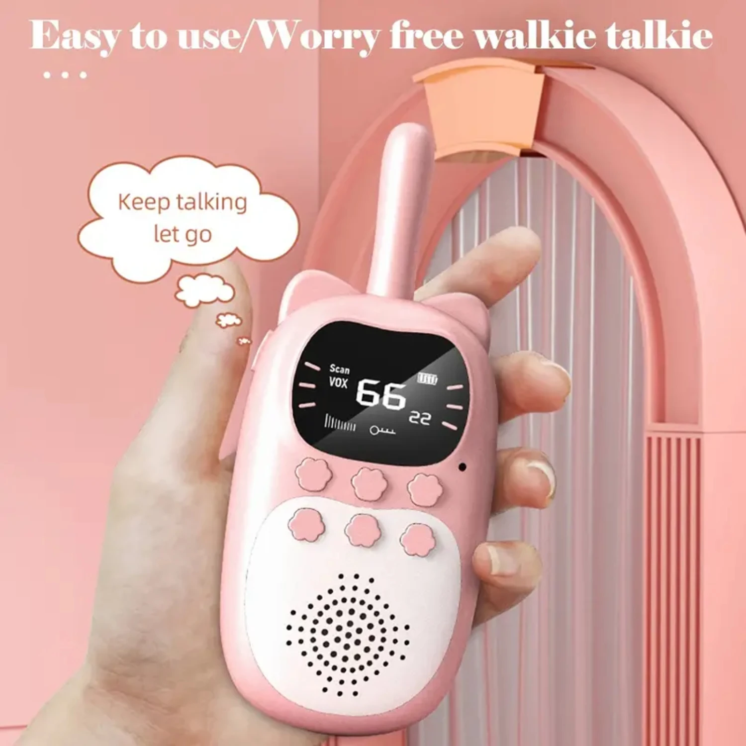 Original 1000mAh Rechargeable Kids Walkie Talkie - Fun Handheld 0.5W Radio Transceiver Interphone - 2pc/box Children's Toys Gift