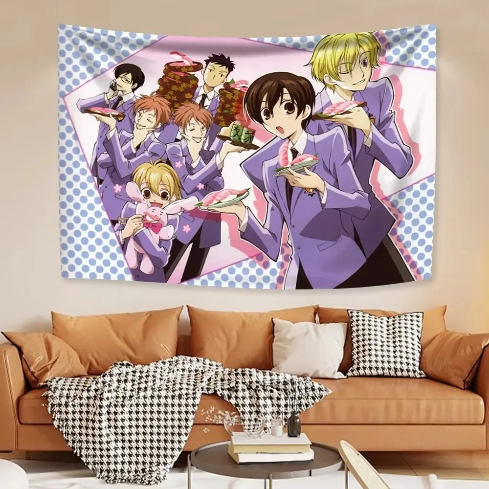 1pc Ouran High School Host Club Tapestry, Anime Wall Hanging, Polyester 2D Print, Holiday Decor for Bedroom, Gift for Fans