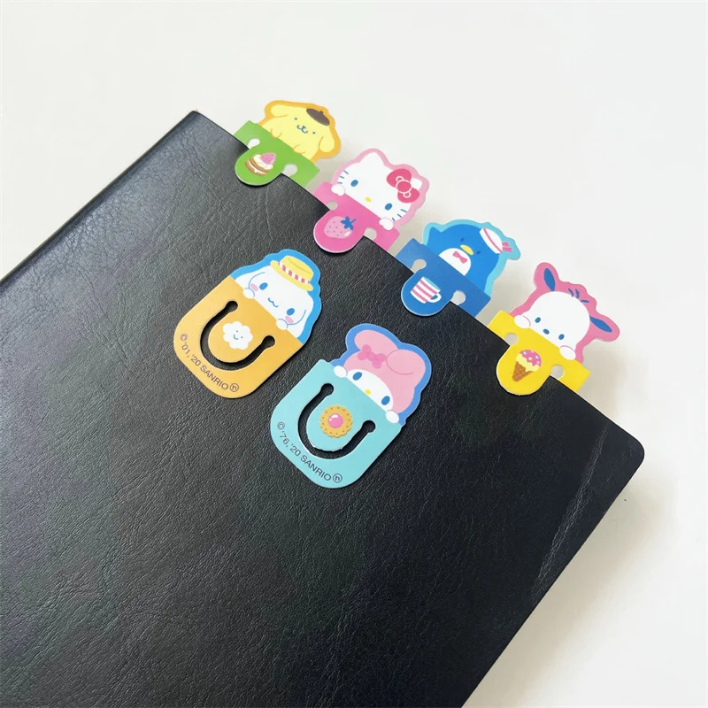 100 pcs/lot Kawaii Sanrio Bookmark Cute Melody Pochacco Cinnamoroll Book Mark For Books School Office Supplies Stationery Gift