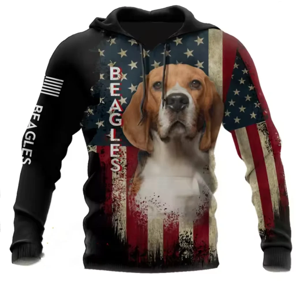 Y2K 3D Printed Beagle Dogs Men Hoodies Fashion Animal Pullovers Streetwear Tracksuit Beagle Lover Clothing Kid Hoodie Women Hood