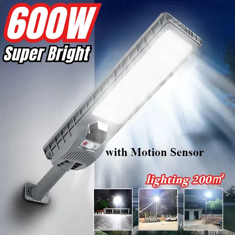 2024 Newest 600W LED Outdoor Solar Lights Motion Sensor Wall External Solar Lamps Waterproof Sunlight Power Street Garden Light