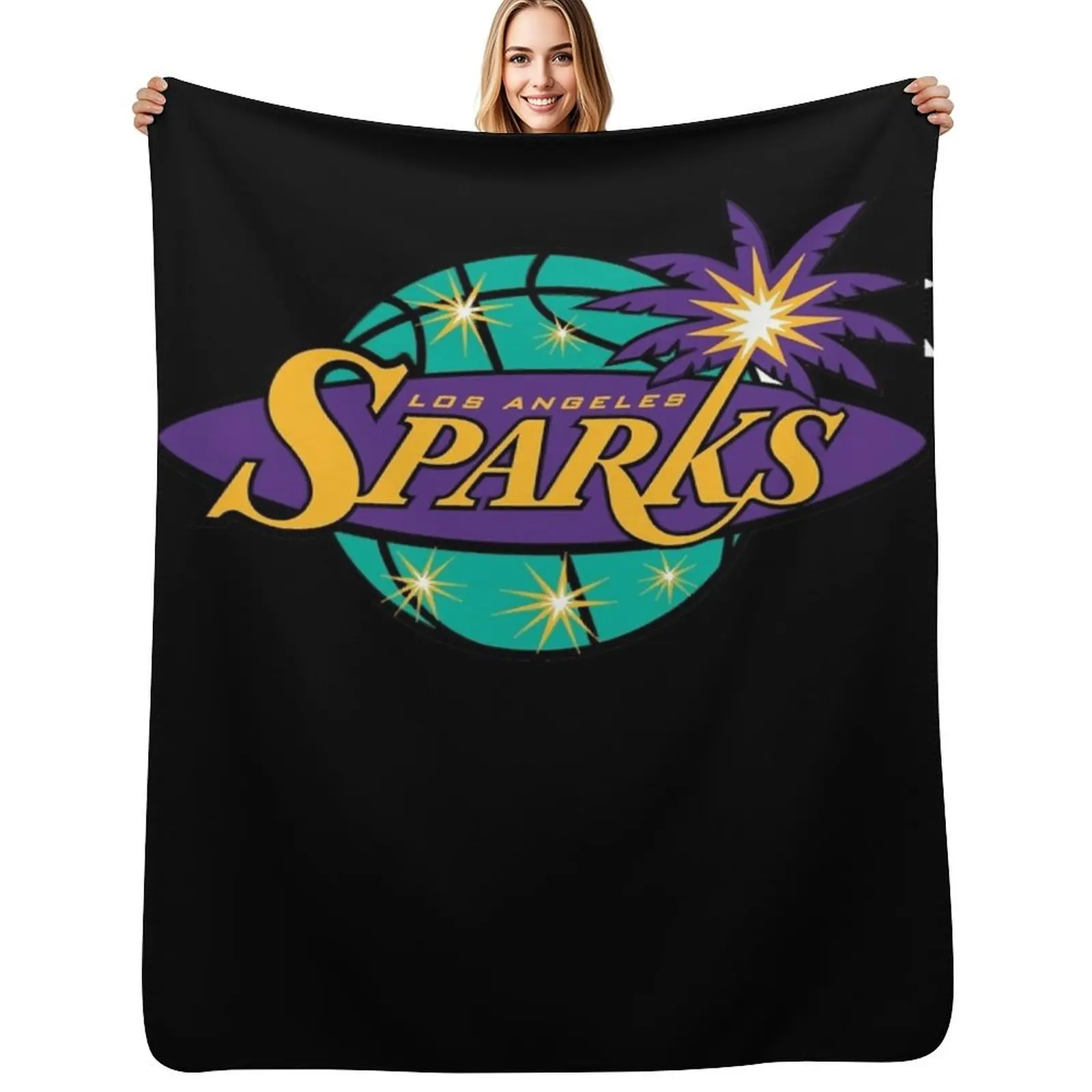 

Music Retro Los Angeles SparksFitted Scoop Christmas Throw Blanket Summer For Sofa Thin Extra Large Throw Kid'S Blankets