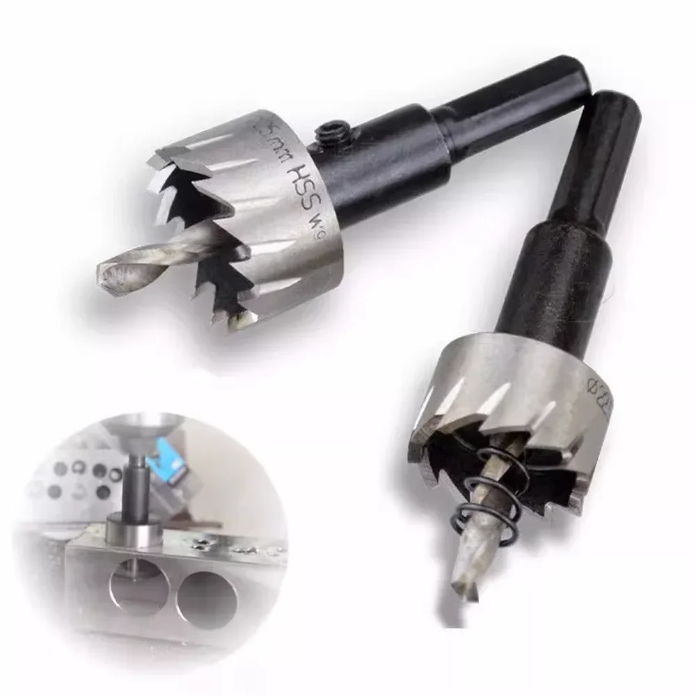 

High Speed Steel Sawtooth Tapper Aluminum Plate Iron Plate Drilling and Opening Natural Color Drill 16 to 30mm Tool Set