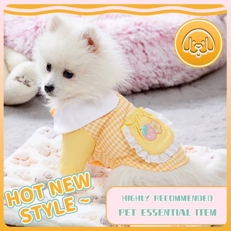 Summer Dog T-Shirt Cute Dog Clothes for Puppy Chihuahua Pet Cat Clothing Falbala Dogs Shirt Ropa Yorkshire Dogs Accessories