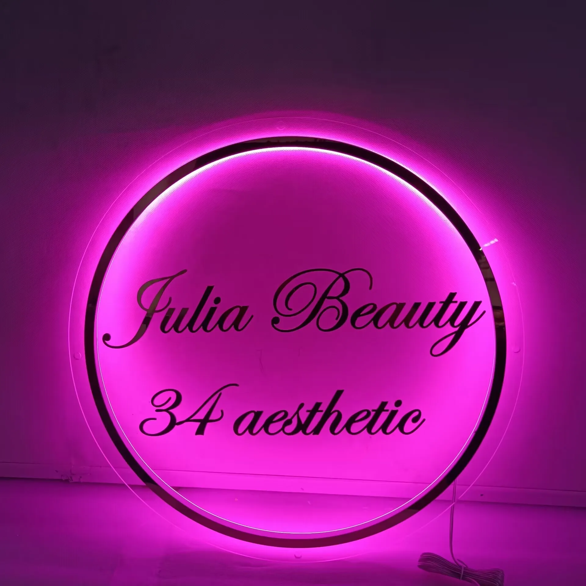 Niestandardowe logo biznesowe 3D Beauty Nails Hair Studio Znaki akrylowe 3D Podświetlane znaki Niestandardowa nazwa firmy LED Neonowe światło Znaki akrylowe