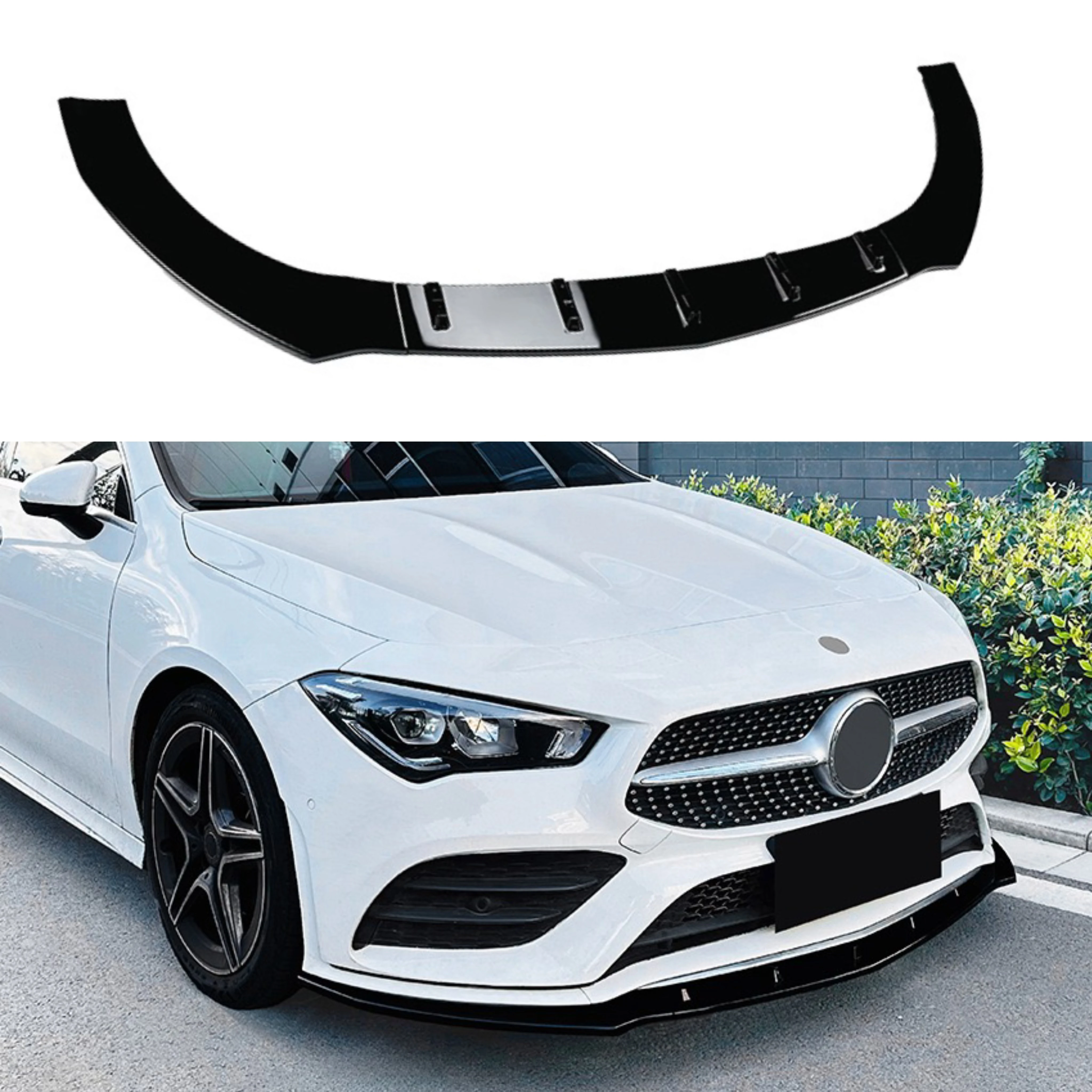 CLA C118 W118 X118 Front Bumper Splitter Lip For Mercedes Benz CLA180 200 220 250 CLA35 45 AMG 2020-2023 Diffuser Spoiler Guard