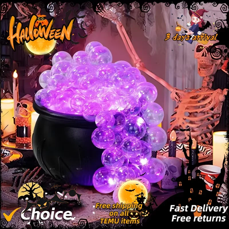 

Newest DIY Bubbling Cauldron Set Halloween Decorations Indoor ,Black Plastic Bowl Decoration for Home Kitchen Room Party Table
