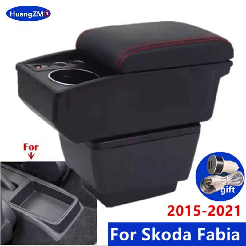 

For Skoda Fabia 3 III Armrest Box For Skoda Fabia 2015-2021 Car Armrest Storage Box Dedicated Interior Details Auto Accessories