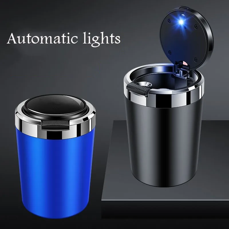 Car ashtray with lid Led lamp garbage box for Mercedes Benz AMG A B C M E S Class ML GLA GLS A200L W204 W205 W246 W212 W210 W222