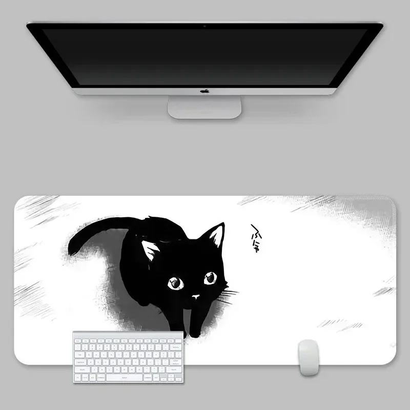 Ink Cat Mouse Pads 900x400 Kawaii Custom Table Mats Computer Mousepad Company Big Desk Pad Large Cute Gamer Mousepads Mouse Mat