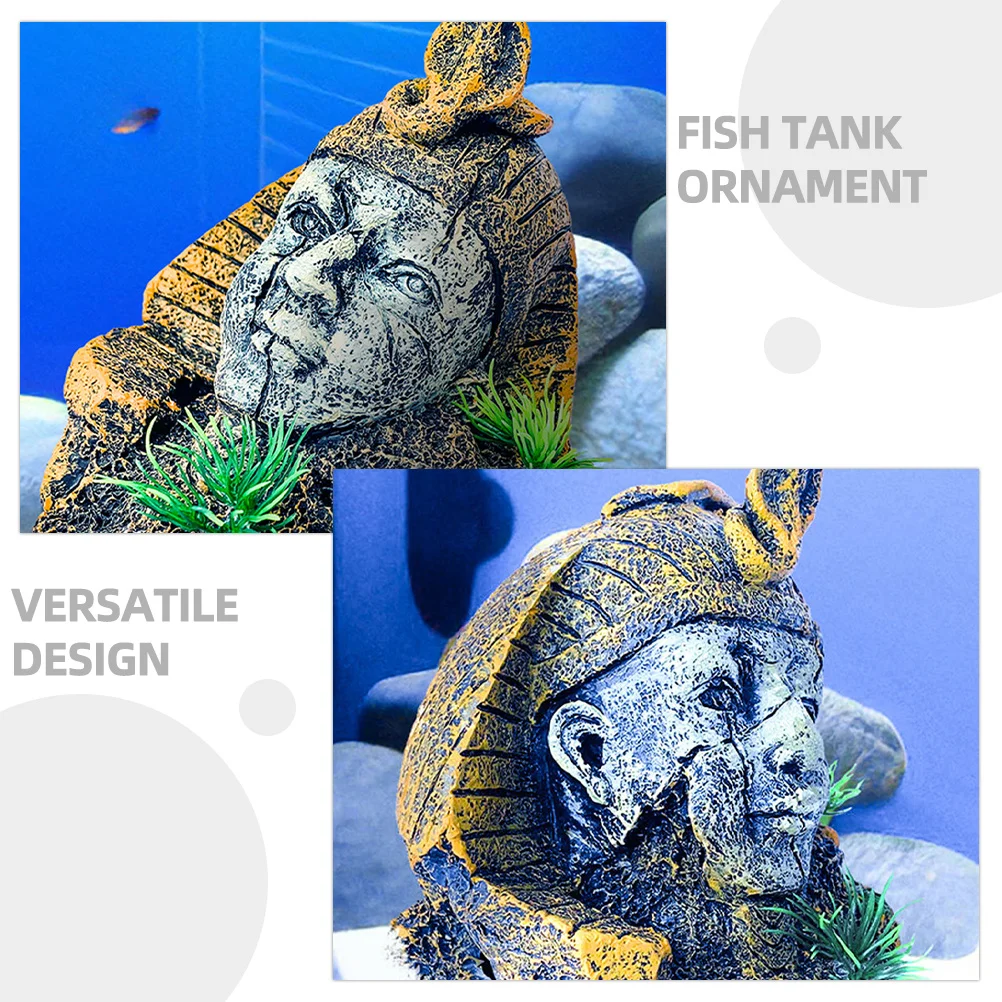 

Aquarium Egyptian Resin Statue Fish Tank Decoration Fish Shrimp Habitat Hideout Cave Ornament Egyptian Statue Shrimp Shelter