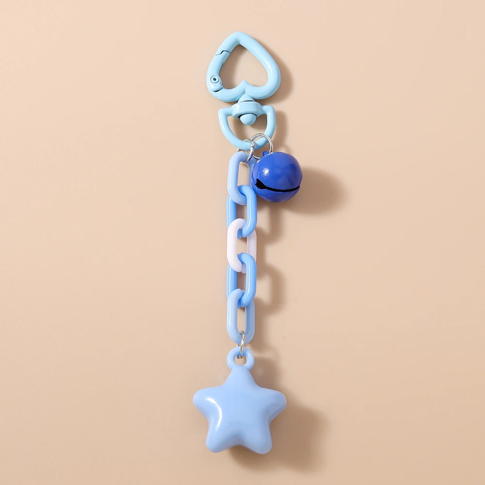 لطيف ستار المفاتيح النساء الفتيات جرس حلقة رئيسية المعلقات لحقيبة اليد ديكور DIY مفتاح سلسلة هدايا مجوهرات للأطفال