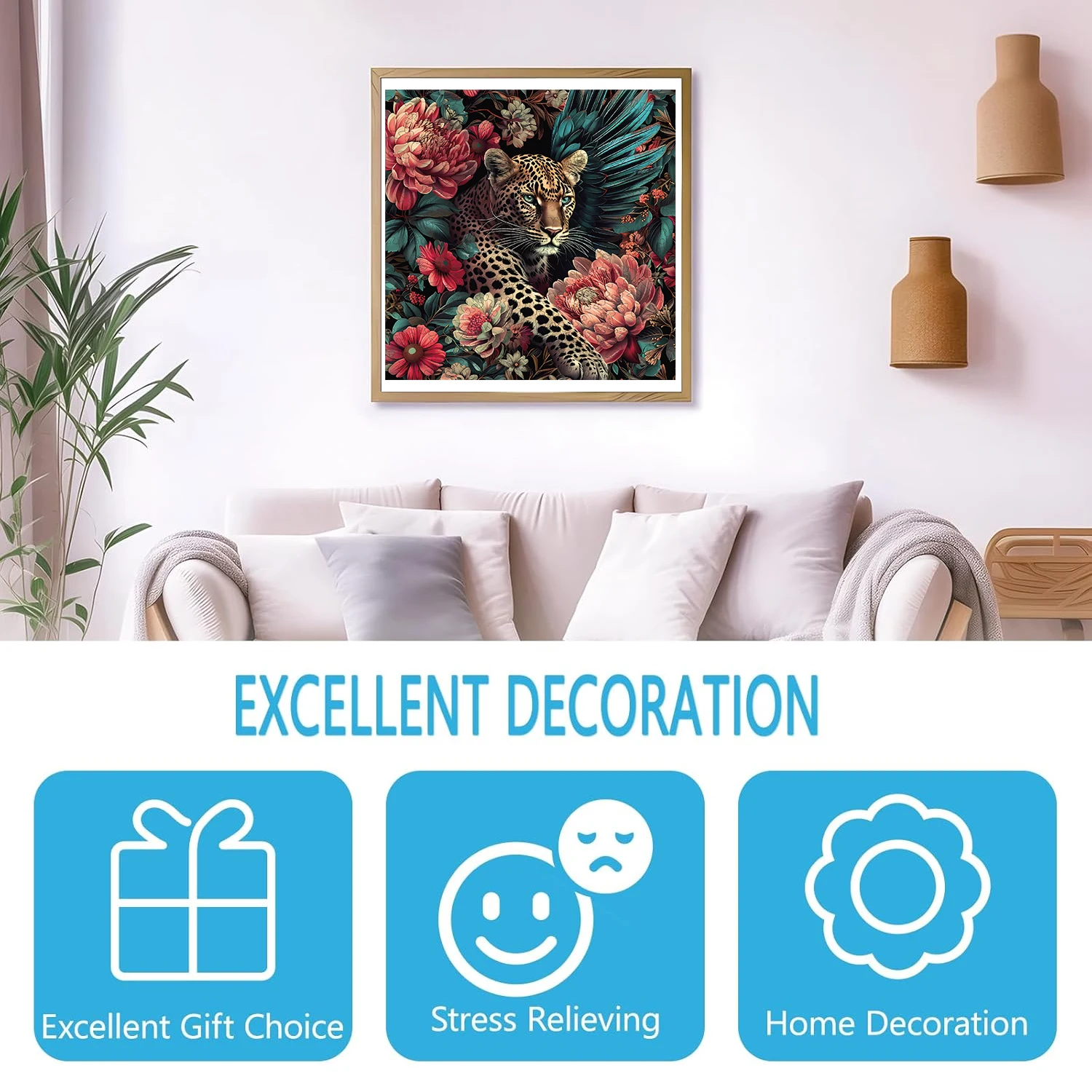 Flowers and leopards Wooden Puzzle, Irregular Animal shaped Pieces, High-difficulty Magic Puzzle Intellectual Toy