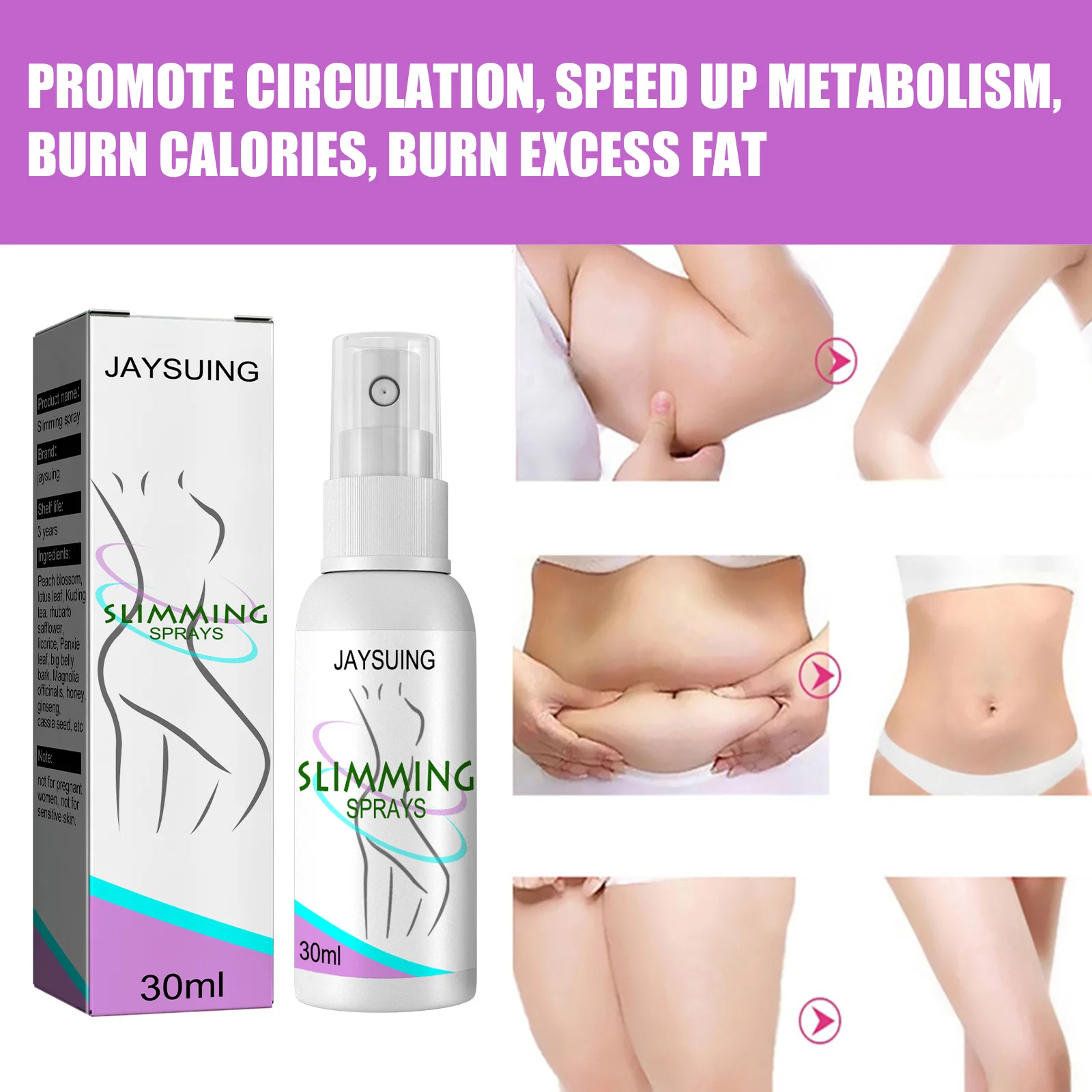 Fat Burning Spray Cellulite Remover for Arm Leg Thigh Abdomen Improve Sagging Skin Shaping Weight Loss Body Slimming Spray