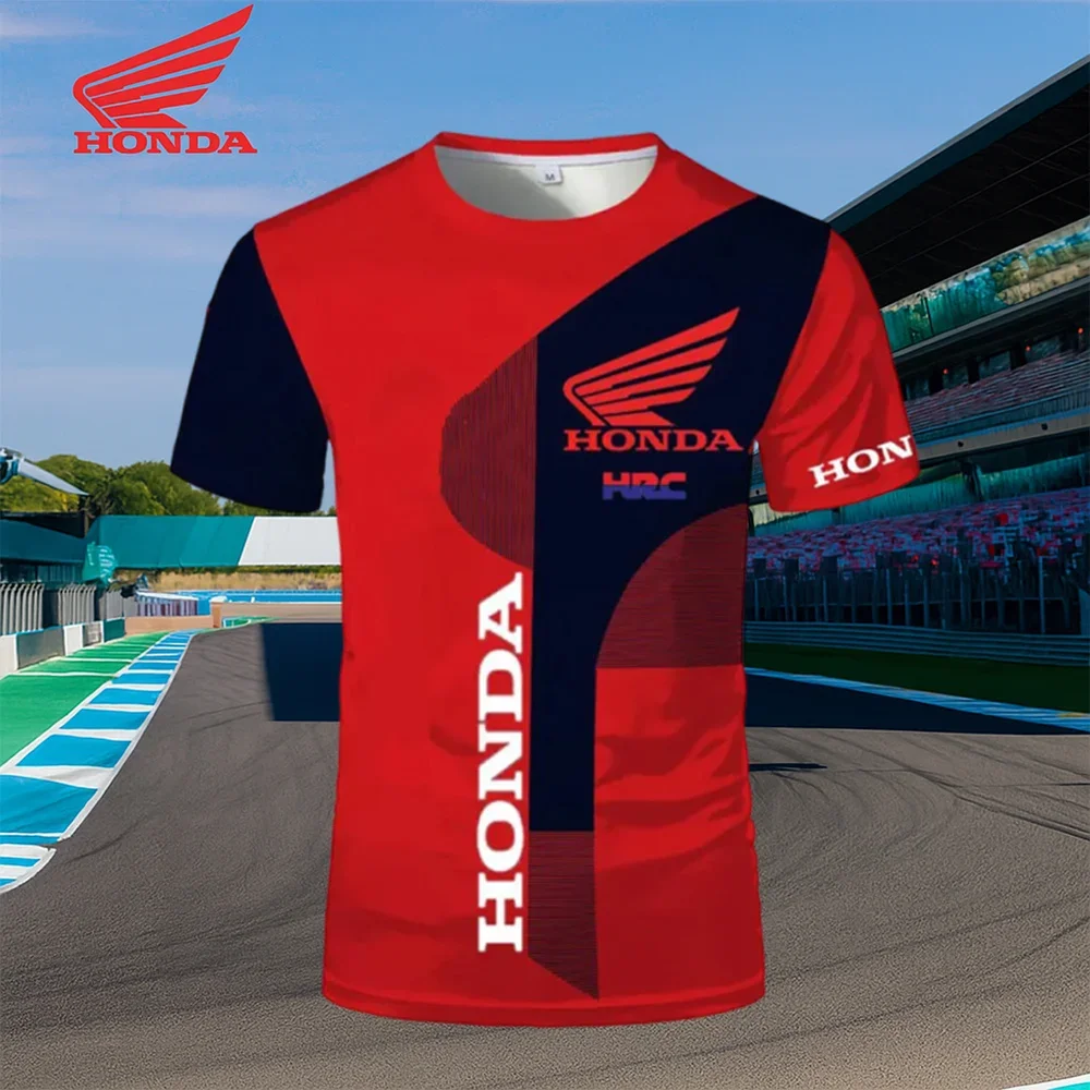 

Летняя мужская брендовая футболка с коротким рукавом Honda в минималистском стиле, быстросохнущая спортивная футболка для гонок на мотоциклах ​