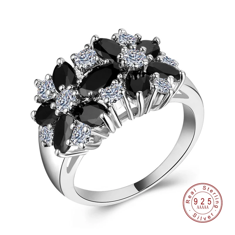 Pure Sterling Sparkling 925 Silver Rings for Women Girls Brilliant CZ Crystal Wedding Engagement Jewelry Summer Sale 2020 New