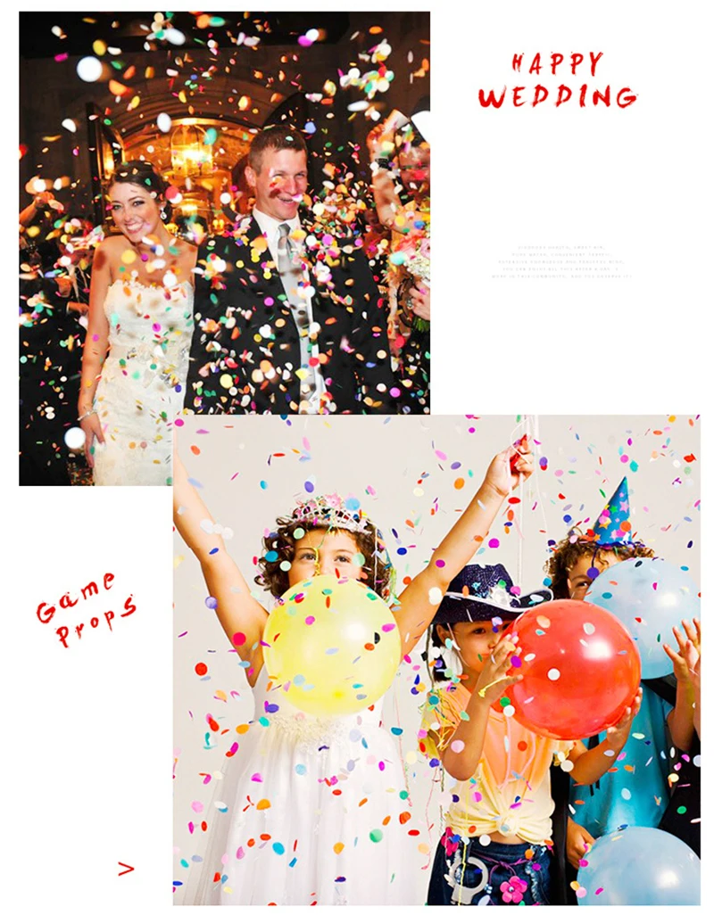 1000 teile/beutel 1 cm Papier Konfetti Mix Farbe für Hochzeit Geburtstag Party Dekoration Runde Tissue Ballons 10g Baby Dusche dekorationen – Detail 1