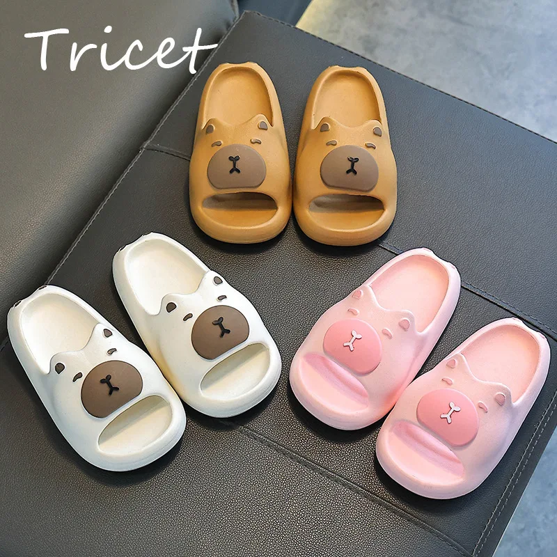 

Cartoon Capybara Kids Slippers Summer EVA Waterproof Children Indoor Slippers Fashion Soft Bottom Boys Girls Beach Shoes