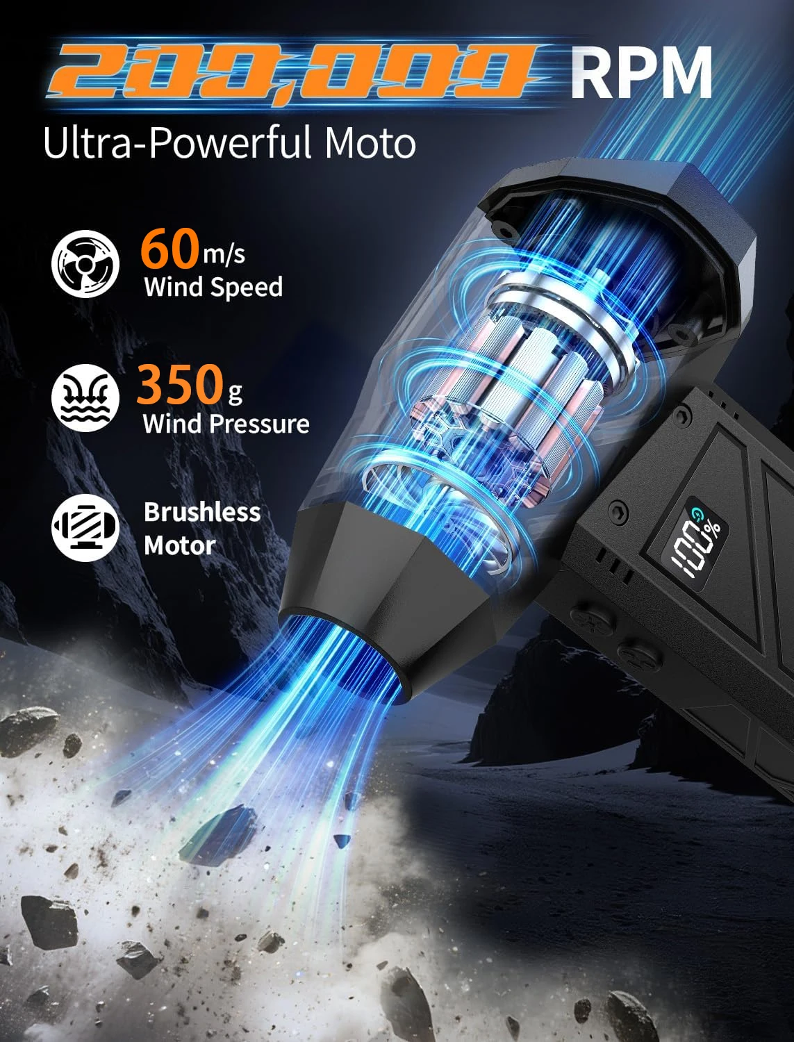 توربو مروحة جيت 200000 دورة في الدقيقة 350 جرام التوجه فرش منفاخ فرش مكنسة كهربائية منفاخ للكمبيوتر/المنزل/السيارة تنظيف منفضة الهواء منفاخ #4