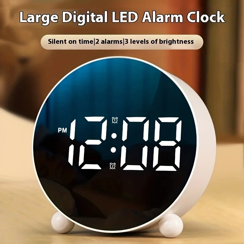 LED Large Digital Intelligent Alarm Clock Rechargeable, Silent and Timed, Children's Learning Clock Gift