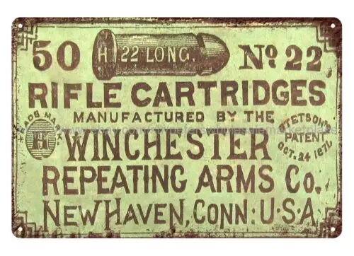 winchester rifle cartridges ammo hunting metal tin sign bedroom furnishing ideas