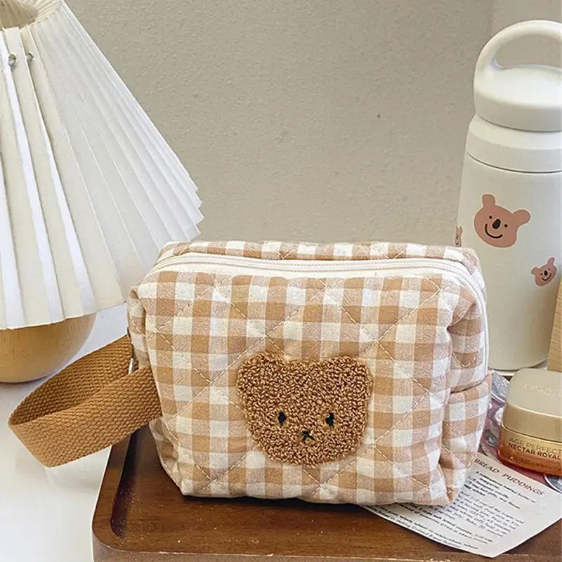 Household Case Bags Cute Bear 2023 Cosmetic Box Portable Organization Storage Makeup Bag Women Storage Make Up Cases Pen Bag