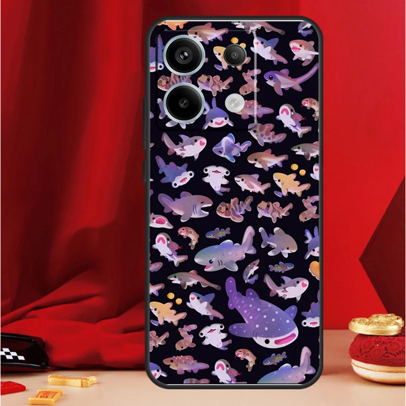 고래 상어 Funda Xiaomi Redmi 13C 12 9C 10C 12C Redmi 참고 13 9 10 11 12 Pro 9S 10S 11S 12S 케이스