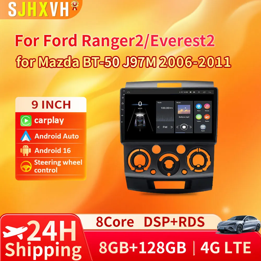 

9" Android 16 Car Radio Stereo Ford Everest Ranger For Mazda BT50 BT-50 2006-2011 Multimedia Player CanPlay Autoradio Head Unit