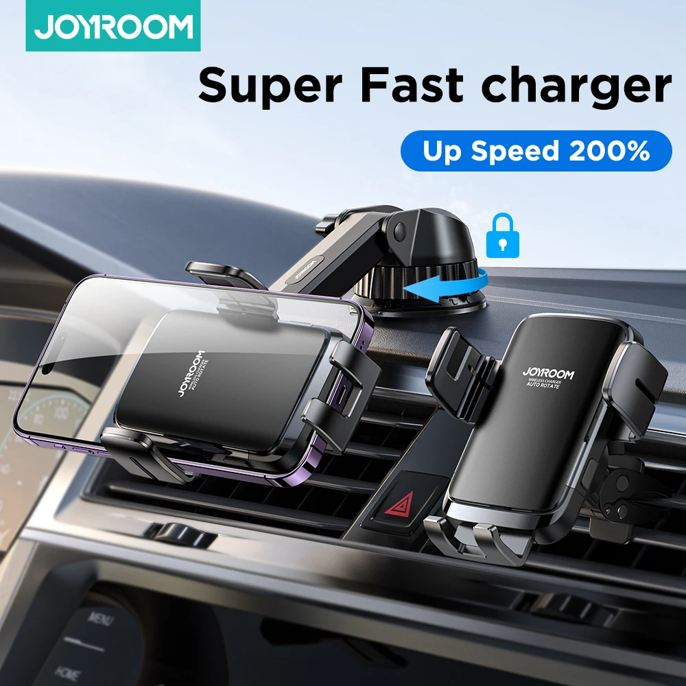 Joyroom 15W Car Phone Holder Wireless Charger Car Charger Stable Rotatable Air Vent Dashboard Phone Holder Car Charger JR-ZS242