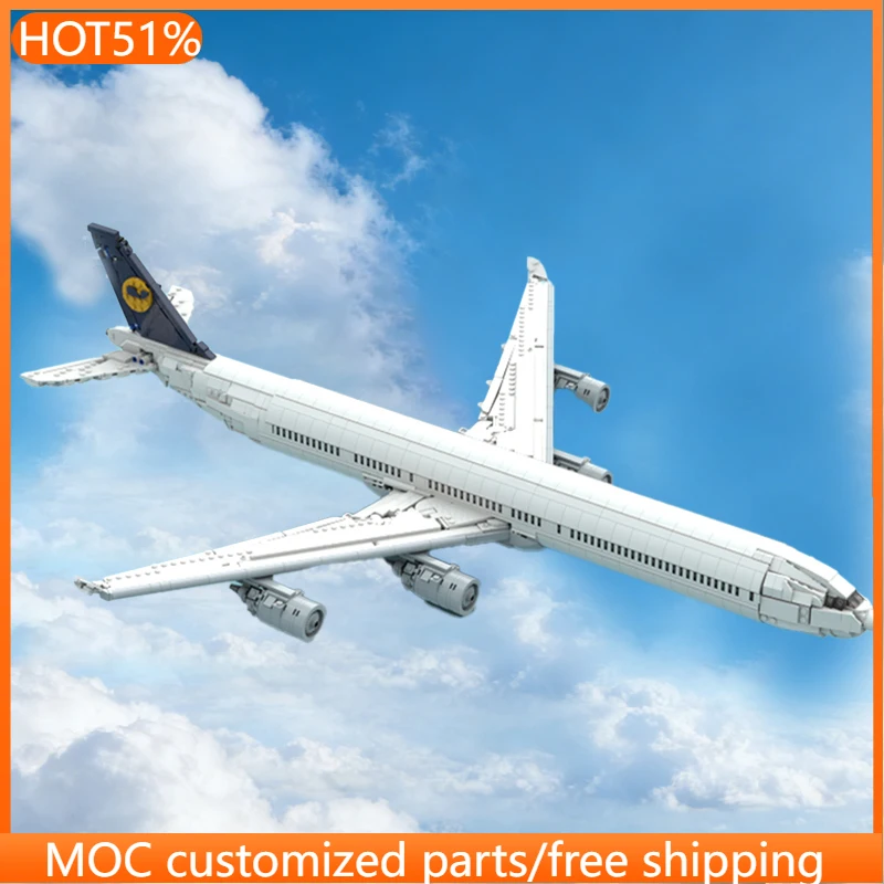 

2495 деталей: Конструктор самолета Airbus A340-600 MOC, модульный, настраиваемый, простой, популярный, развивающий, для мальчиков, подарок на Рождество