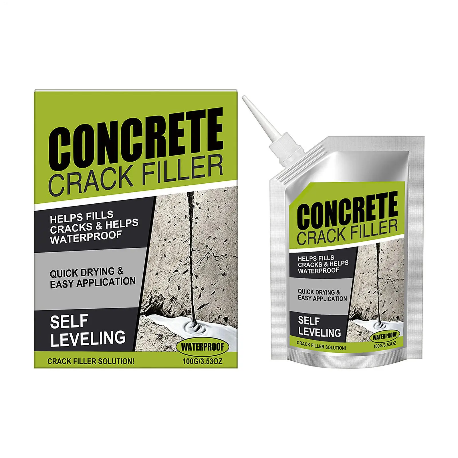 Concrete Crack Filler Self-Leveling Crack Filler for Concrete Waterproof Repair Sealant for Cement Driveways Patio Sidewalk