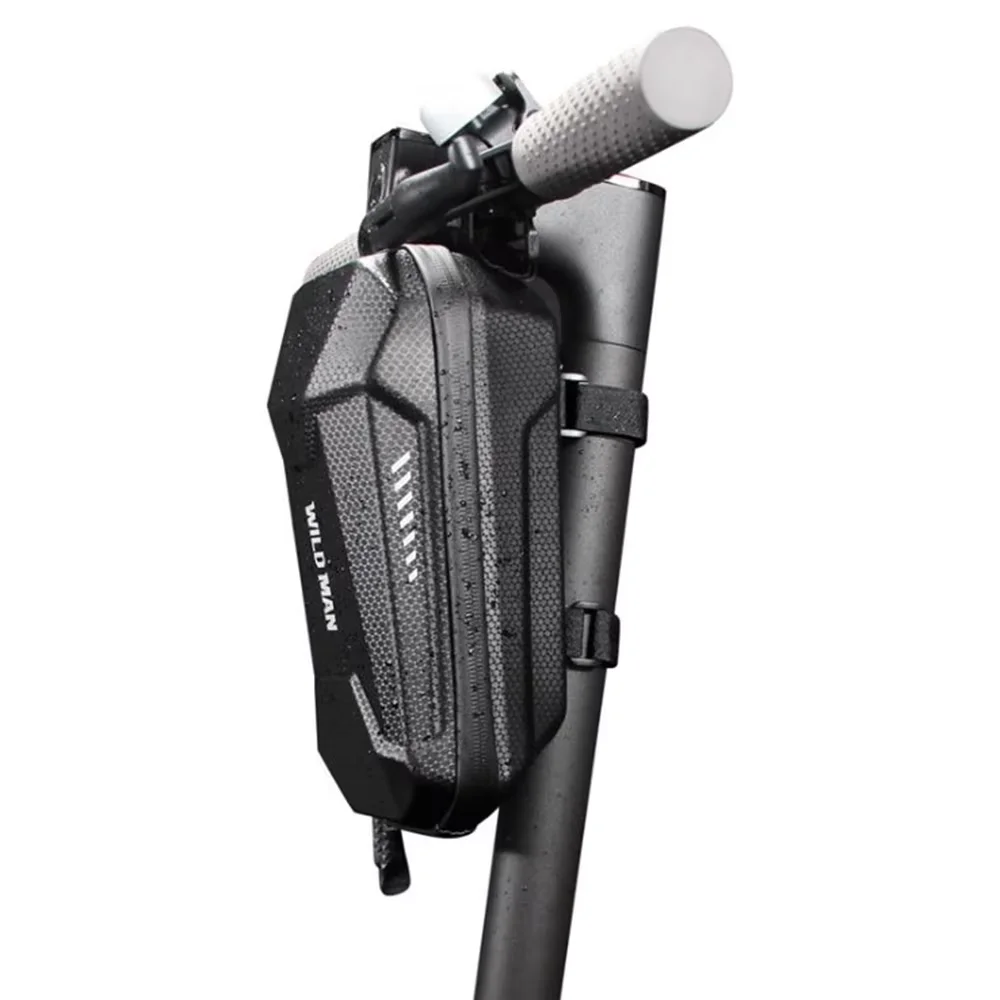 

WILD MAN 3L Waterproof EVA Hard Shell Scooter Bag with Front Hanging Frame - Storage Pack for Balance Scooters Folding Bikes
