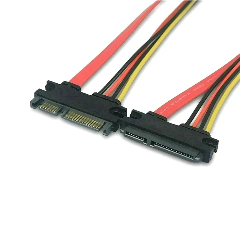 SATA 22 Pin Male To Female Sata Extension Cable SATA 3 III 22 Pin Male to Female 7+15 Pin Data Power Combo Extension Cable