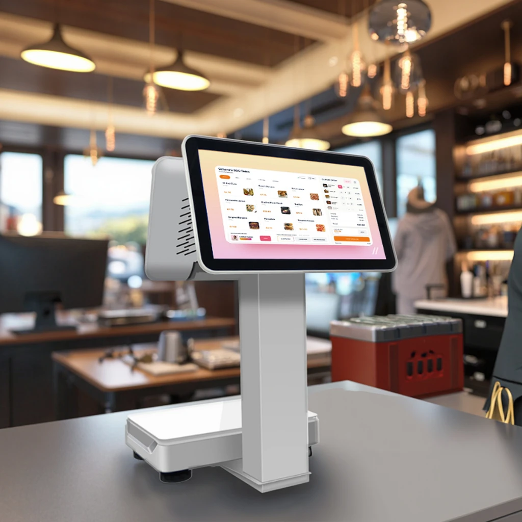 TJXL-2025 أحدث 15.6 بوصة Win10/11/Linux/Android نقطة البيع نظام محطة مطعم الكل في واحد تعمل باللمس آلة Pos وزنها