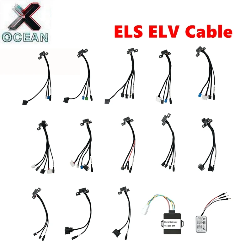 EIS/ELV Test Line For Mercedes For BENZ 13/15PCS/Set Maintenance Line Test Line Cables For Benz Test Cable Free Shipping