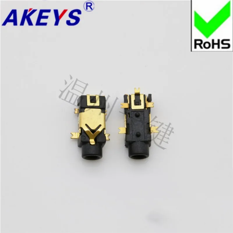 10 PCS PJ-209 gold 2.5 headphone socket 4 feet patch 2 fixed feet 2.5MM socket mother socket power socket