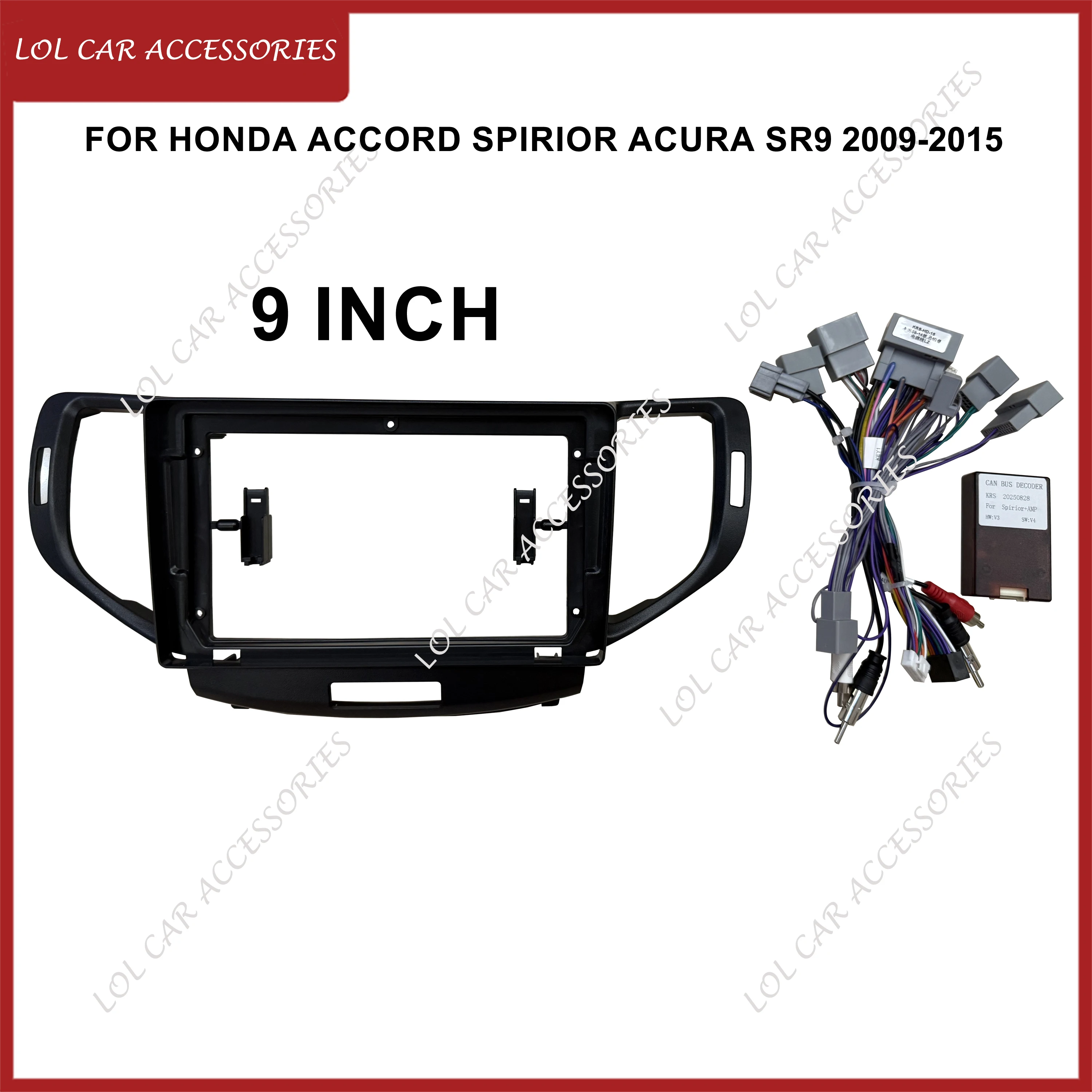 

9 дюймов для Honda Accord Spirior Acura SR9 2009-2015 Автомагнитола стерео Android MP5 плеер 2Din головное устройство Fascia панель Корпус рамка