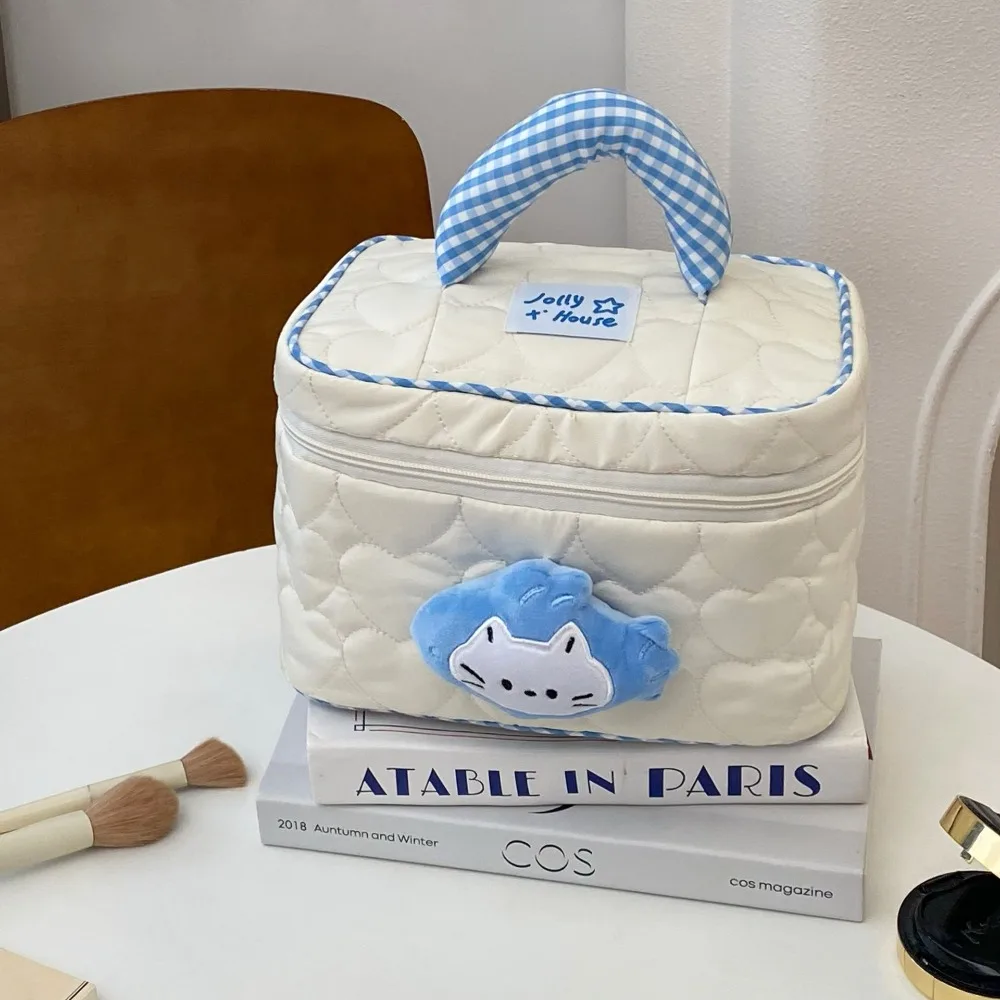 

Dopamine Color Cute Cabin Makeup Bag Kawaii House-shaped Handheld Cosmetic Case Organizer Case Square Toiletry Bag Storage Bag