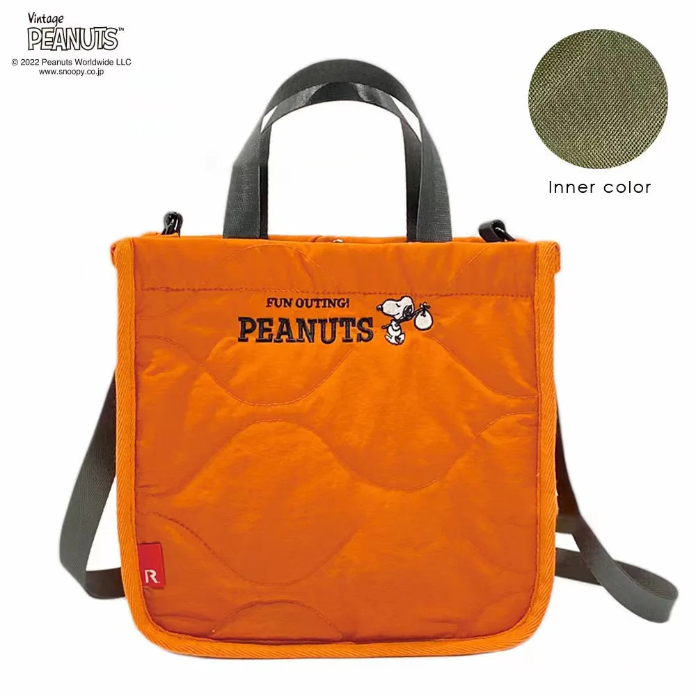 

Snoopy New Plaid Messenger Bag Girl's Heart Cartoon Cute Large Capacity Shoulder Bag Handbag fashion storage bag