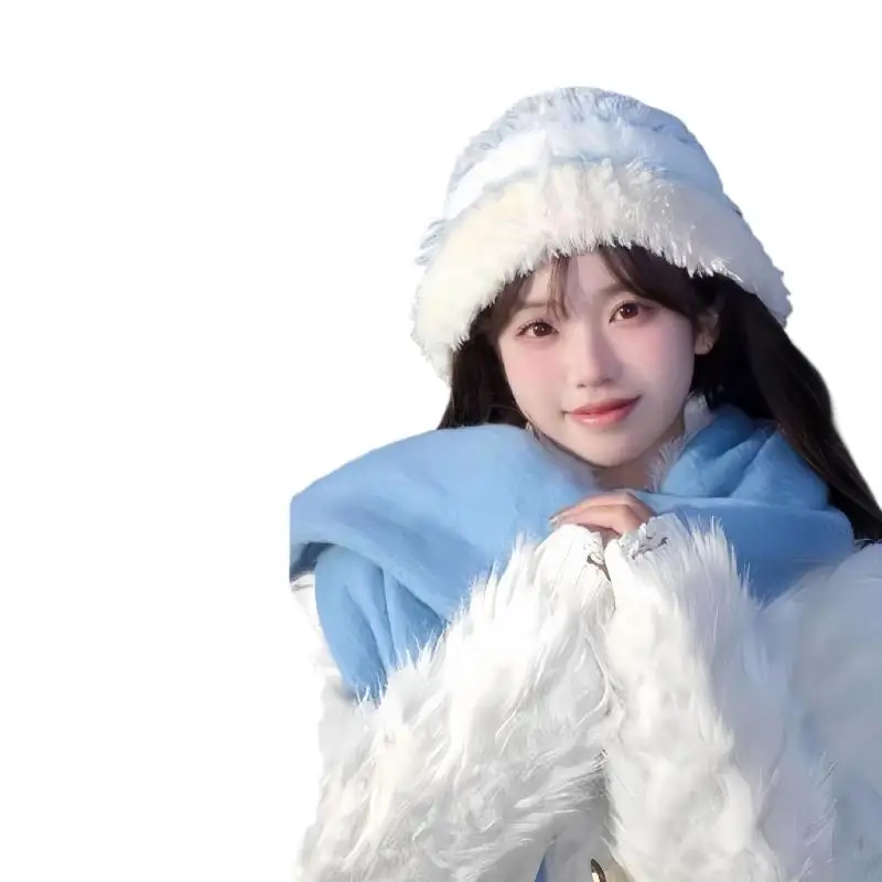 قبعة شتوية رائعة للفتيات، قبعة صغيرة قطيفة مع أغطية للأذن - دافئة للغاية ومقاومة للرياح