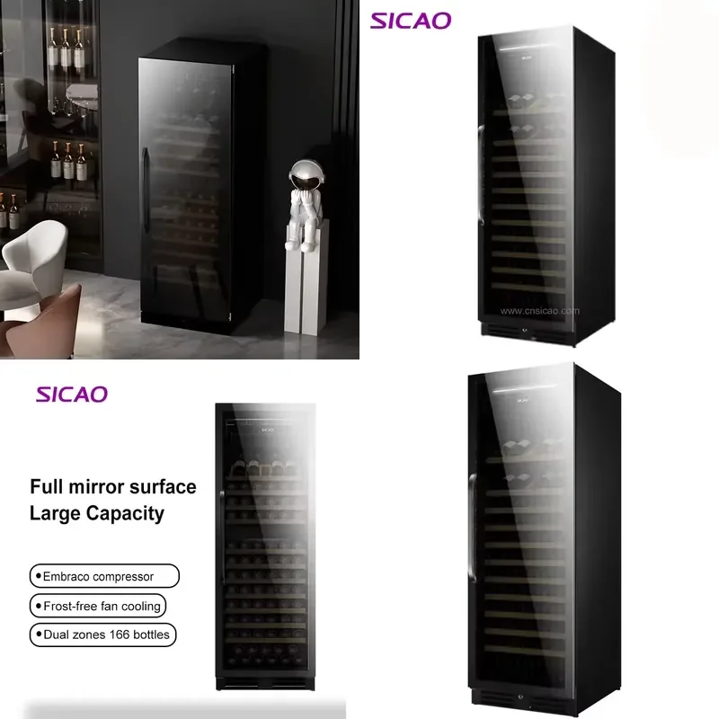 Double Zone Beverage Cooler Wine Chiller Freezer Bag in Box White Fan Cooling Display for Restaurant Bar Home Party Use