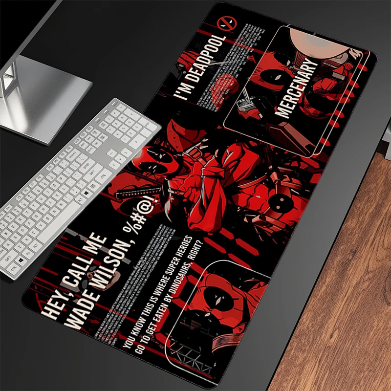 لوحة ماوس Gamer Large XXL Lock Edge Deadpool Computer Notebook PC المطاط ماوس السجاد ملحقات الألعاب لوحة المفاتيح حصيرة مكتبية