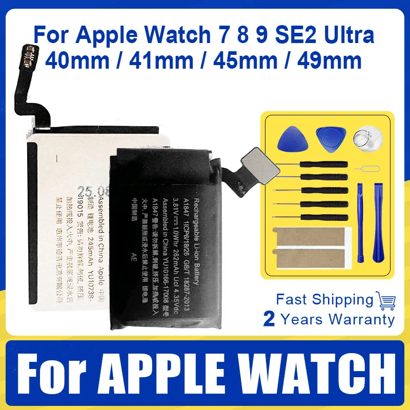 

XDOU A2552 A2663 A2810 A3009 A2954 A2815 A2721 A2956 A2749 Battery For Apple Watch Series 7 8 9 SE2 Ultra/Ultra2 40/41/45/49mm