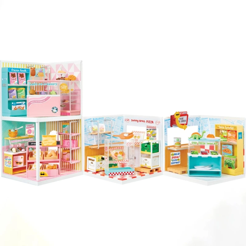MGA Miniverse Hellokitty سانريو والأصدقاء سلسلة لعبة صغيرة صندوق أعمى اللعب منزل المشهد الأساسي الآيس كريم البيتزا موضوع أنيمي الهدايا