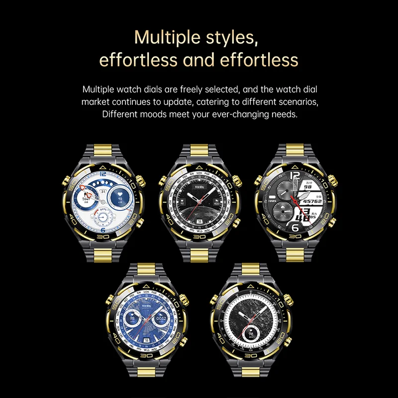 GS Ultimate 2 Fashion Smart Sport Watch Waterproof Wireless Multifunctional NFC Stainless Steel Silicone Strap Smart Watch